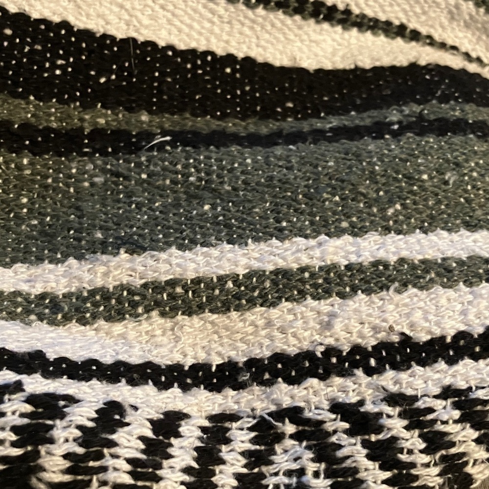 Mexican blanket from Earth Ragz cotton & recycled fibers grays & white 50 x 72” - Picture 8 of 8